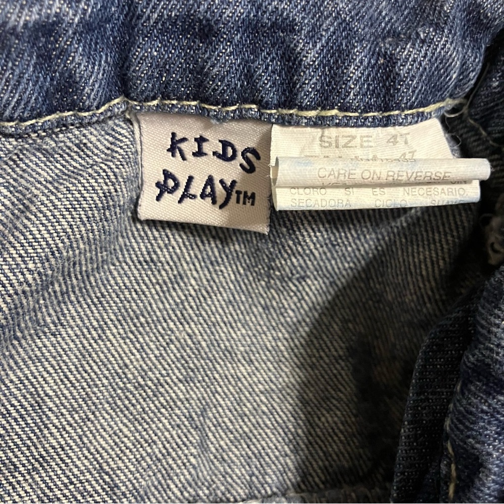 Kids Play Jean Jacket w/ Floral appliqué detail & Velvet trim Girl’s Sz 4T - Picture 9 of 10